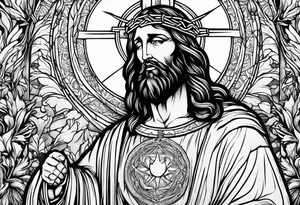 Jesus Christ at the right hand of the Father tattoo idea