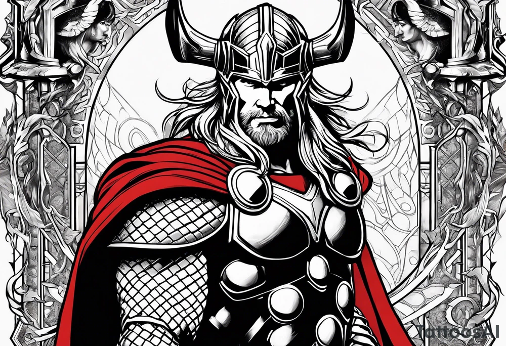 Thor with an Atheist "A" in the background tattoo idea