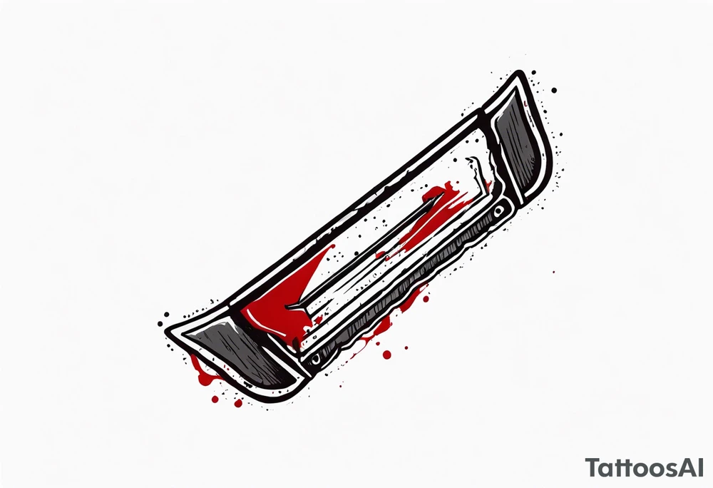 Bloody razor blade tattoo idea