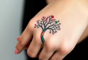 Jamaican colours and Irish colours tree of life tattoo idea