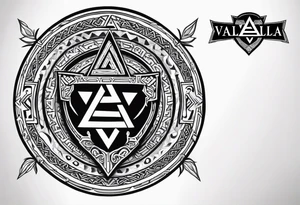 Valhalla  shield sword valknut tattoo idea