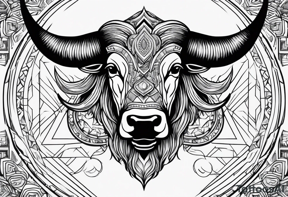 hands grabbing bull horns tattoo idea