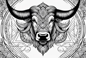 hands grabbing bull horns tattoo idea