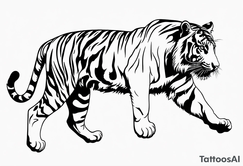 tiger climbing up tattoo idea