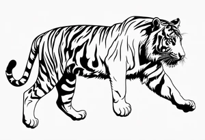 tiger climbing up tattoo idea