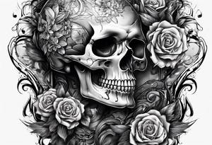 extreme joint pain breaking through skin on arm skull sorrow sad tattoo idea