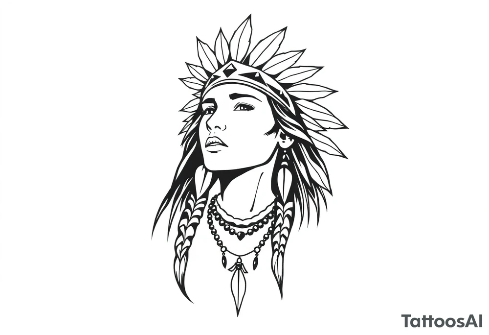 Native American female tattoo idea