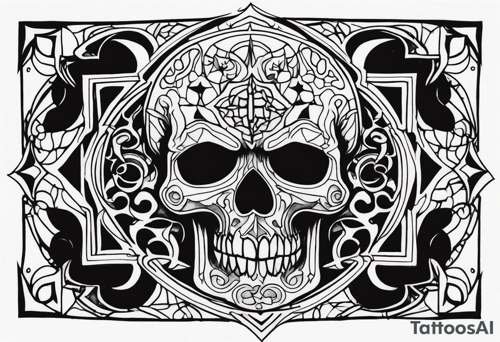 A dark fantasy spooky themed tattoo idea