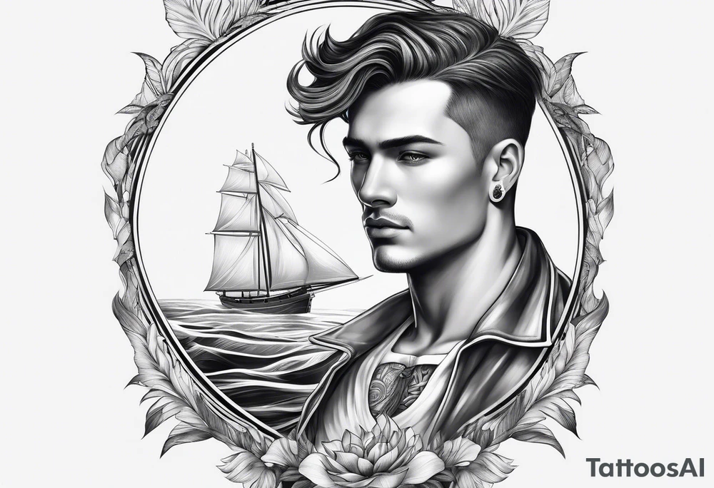 sailor in paradise tattoo idea