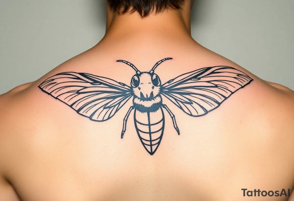 Angry hornet flying with arched body tattoo idea