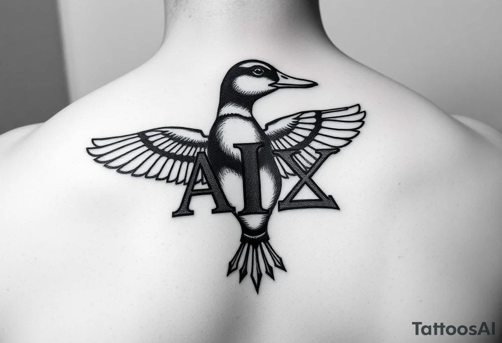 Duck hunting with Greek letters for alpha gamma rho tattoo idea