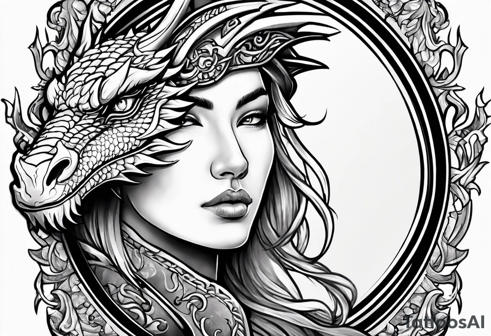 "Property of Master Wolek" with Small dragon head tattoo idea