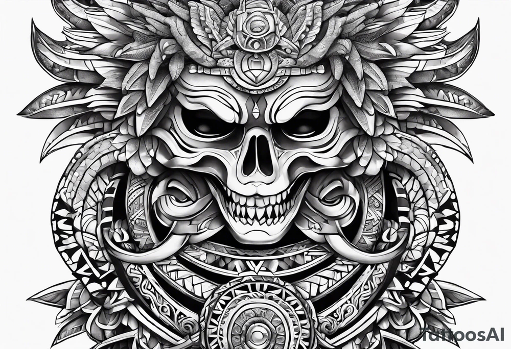 aztec snake sleeve tattoo idea