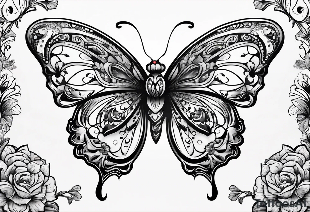 Buterfly patterns tattoo idea