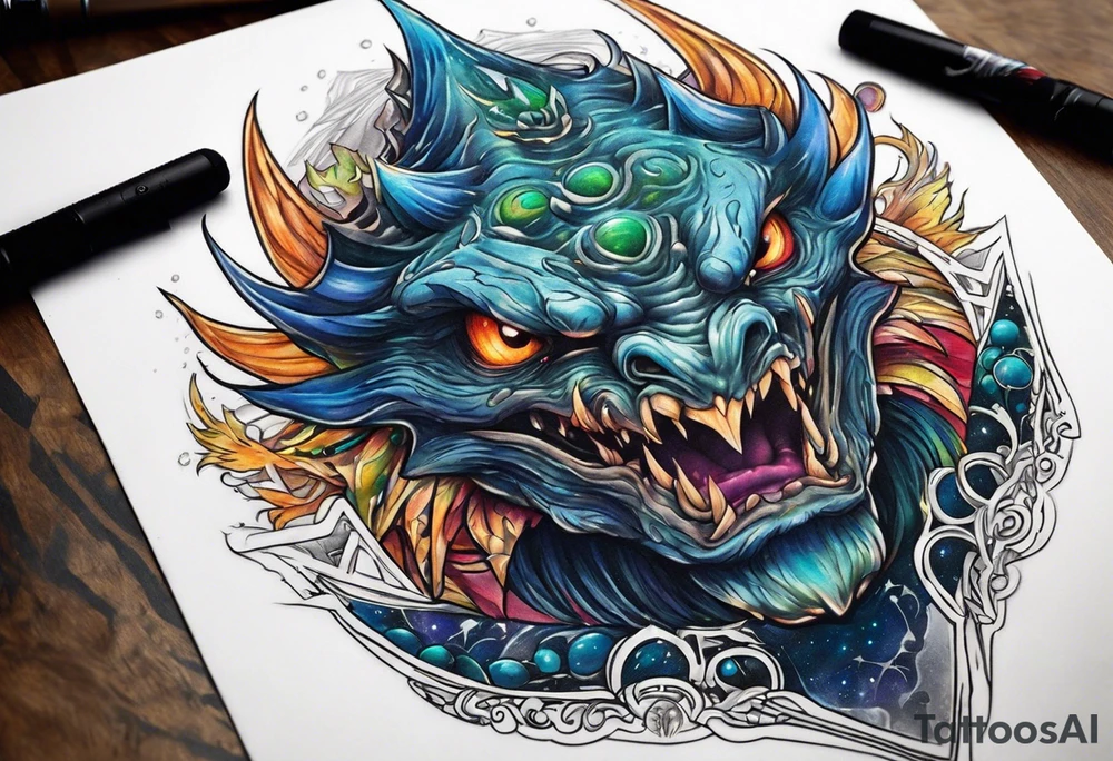 Space monster tattoo idea