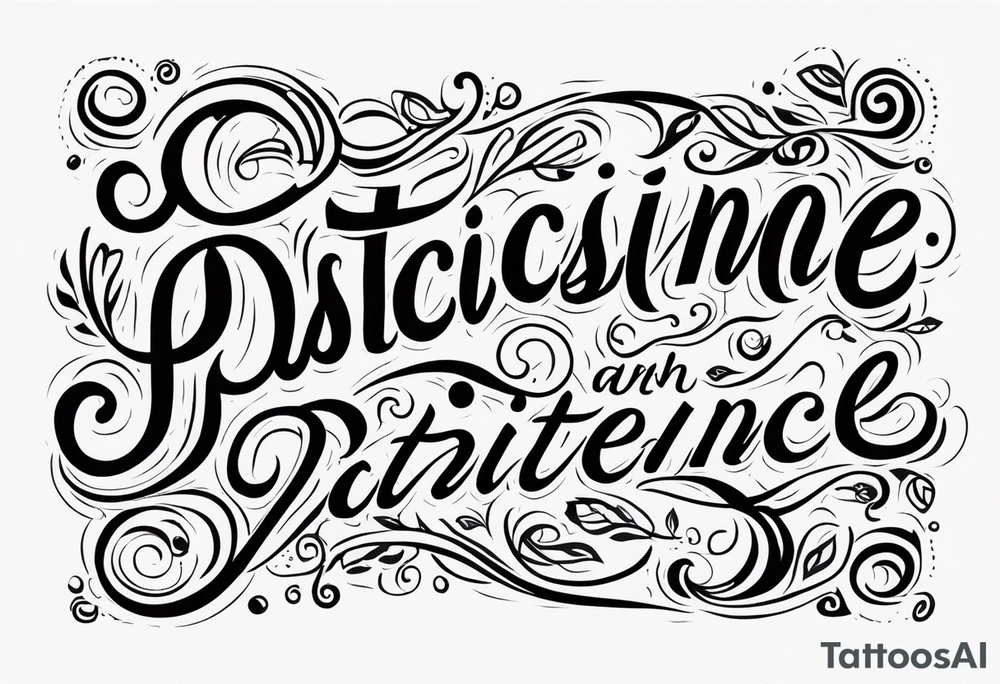 The words persistence discipline and patience tattoo idea