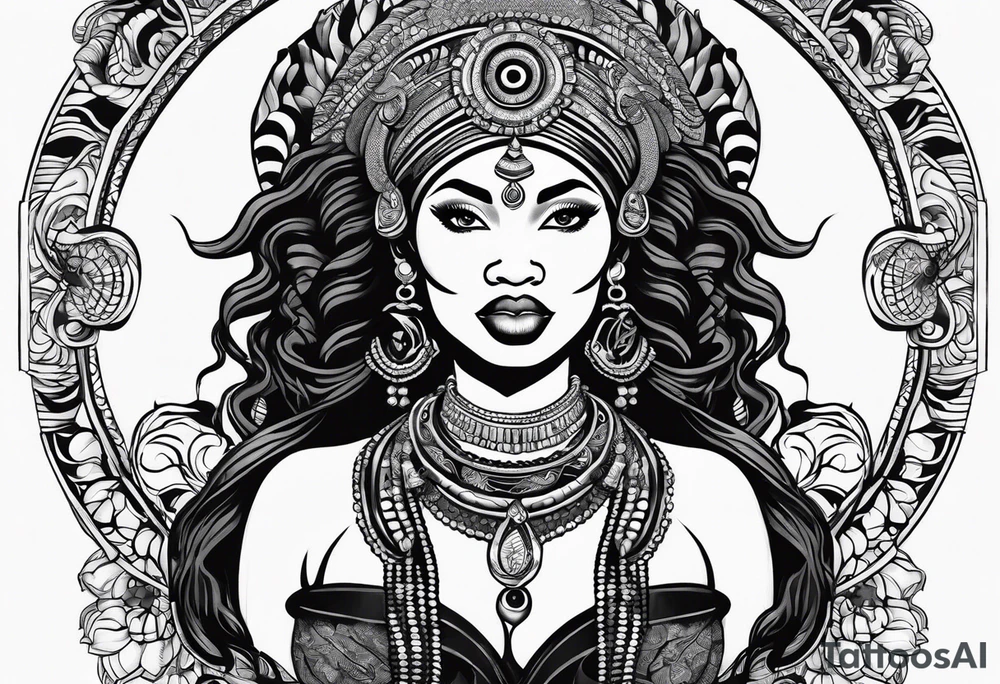 Mami wata african water tattoo idea