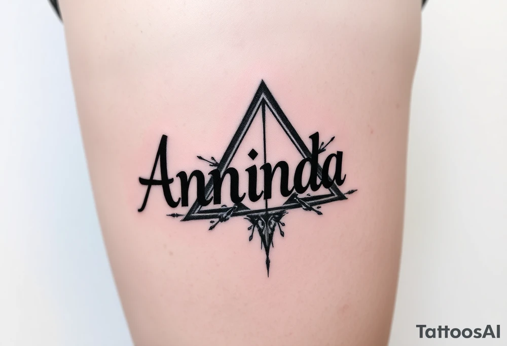Amanda name, with deathly hallows tattoo idea