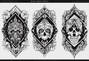 diseña un tatuaje que incluya un cuervo, algo de carácter táctico, con una imagen mas bien abstracta y la palabra memento mori, que el diseño sea sencillo, mas bien lineal. tattoo idea