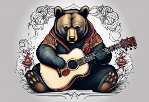 BEAR PLAYING GUITAR tattoo idea
