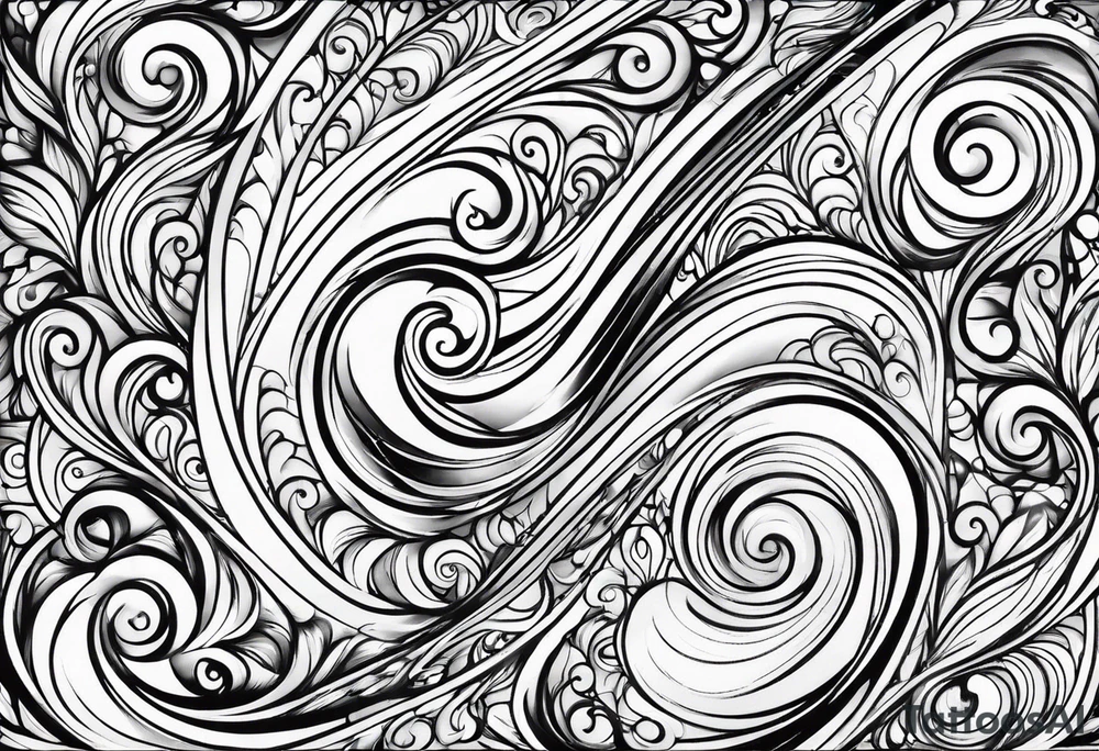 Swirls and whirls half sleeve tattoo idea