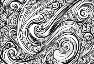 Swirls and whirls half sleeve tattoo idea