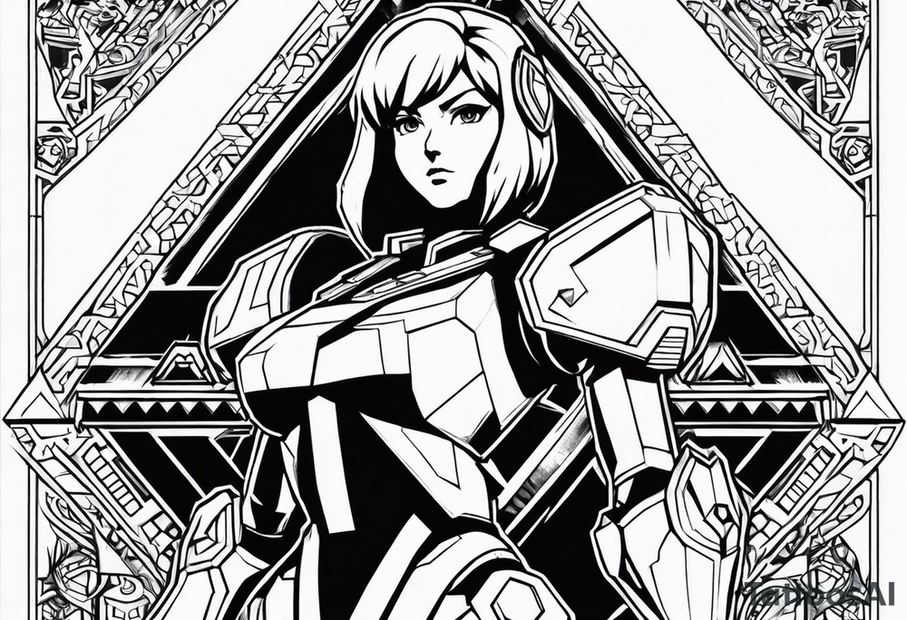 Samus shooting a triforce from zelda tattoo idea
