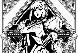 Samus shooting a triforce from zelda tattoo idea