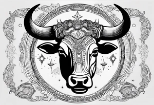 I want a Taurus head with the planets positions on May 20th, 1989 tattoo idea