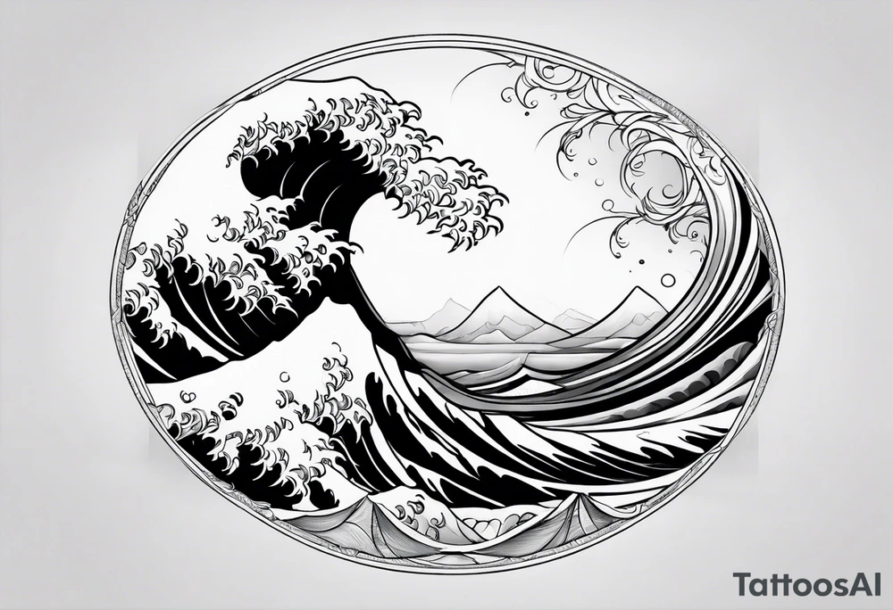 Waves on wrist tattoo idea
