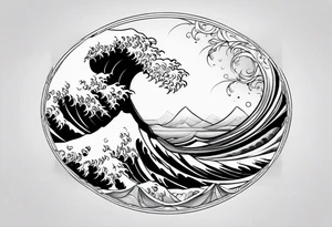 Waves on wrist tattoo idea