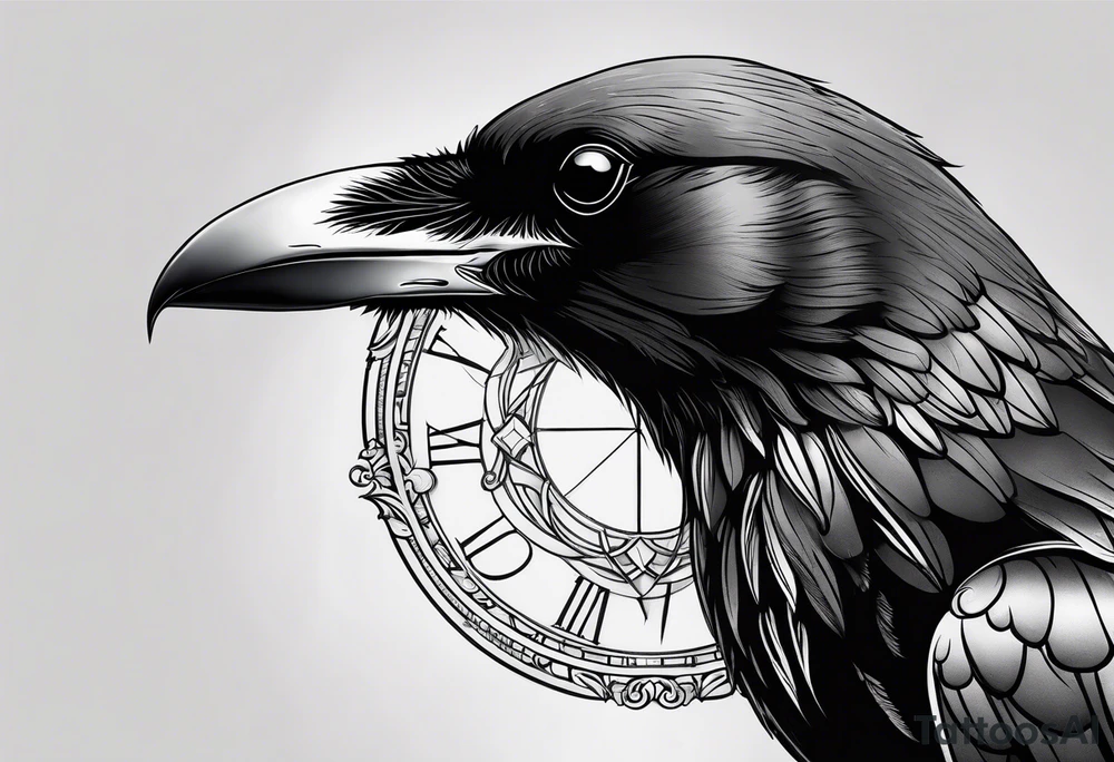 Raven with an eclipse tattoo idea