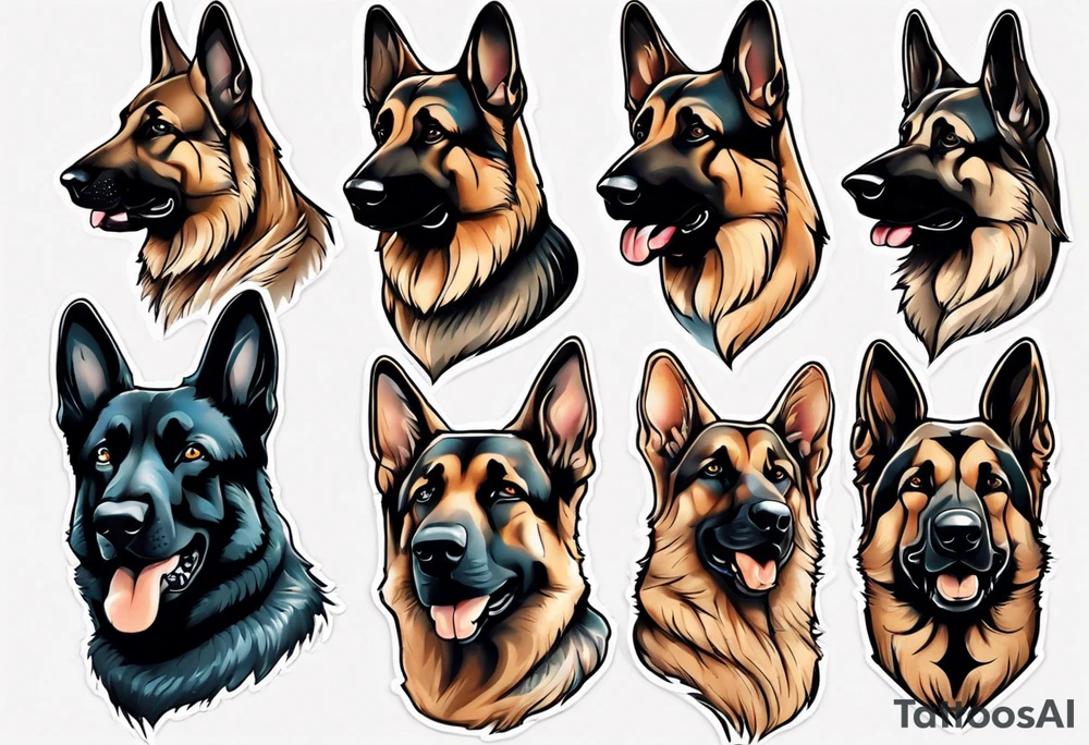 German Shepherd portrait tattoo idea