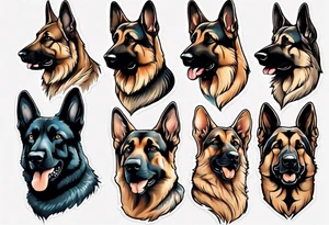 German Shepherd portrait tattoo idea
