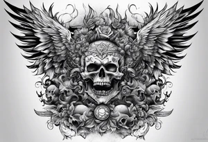 Hell fighting heaven tattoo idea