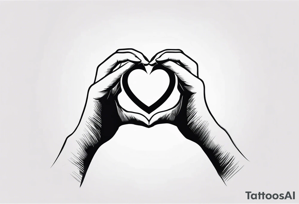 Silhouette of Hands forming a heart tattoo idea