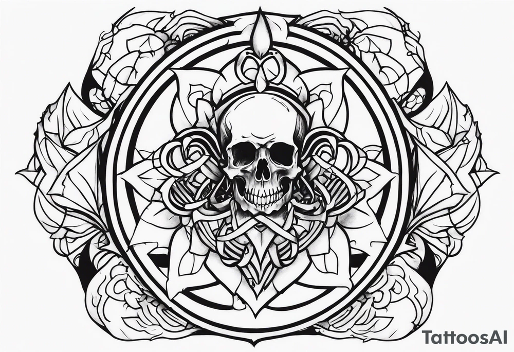 Deathcore style on chest tattoo idea