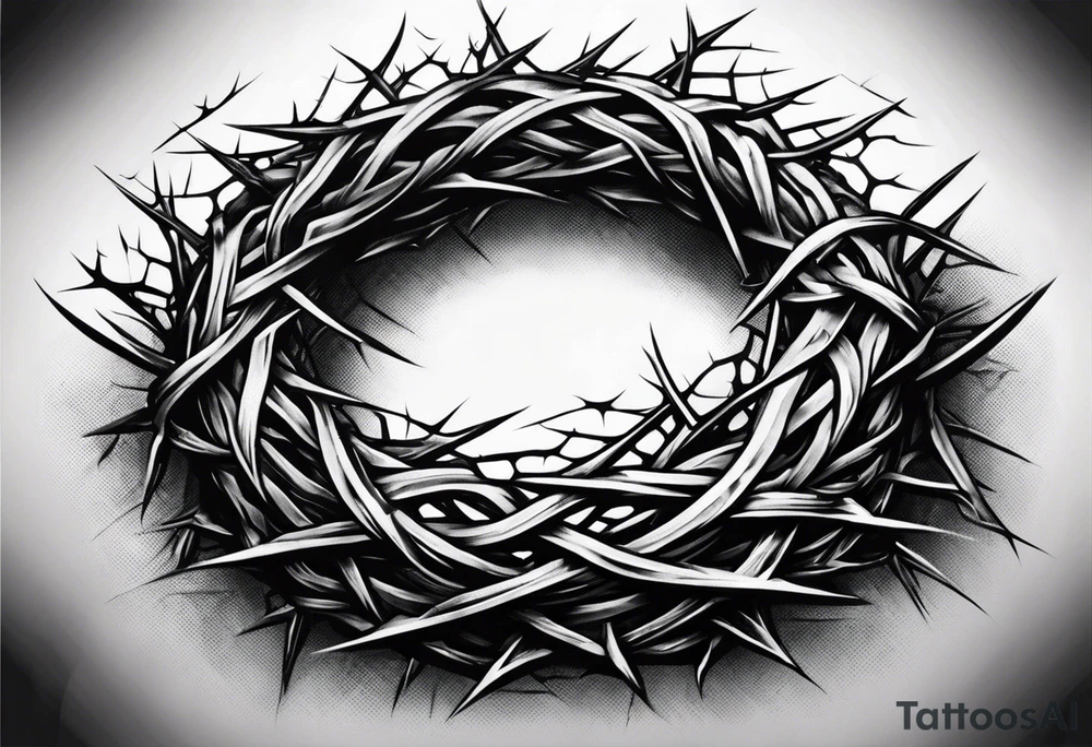 Crown of thorns with real crown as shadow tattoo idea