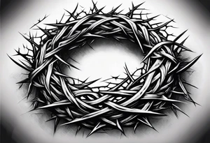 Crown of thorns with real crown as shadow tattoo idea