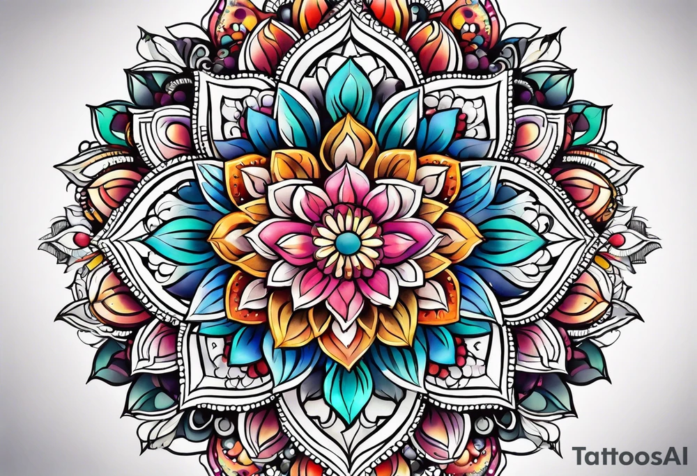 Mandala flower tattoo idea