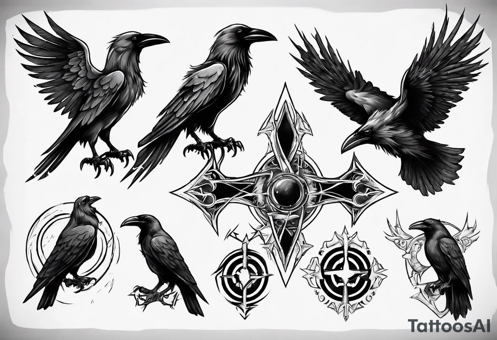 odin ravens tattoo idea
