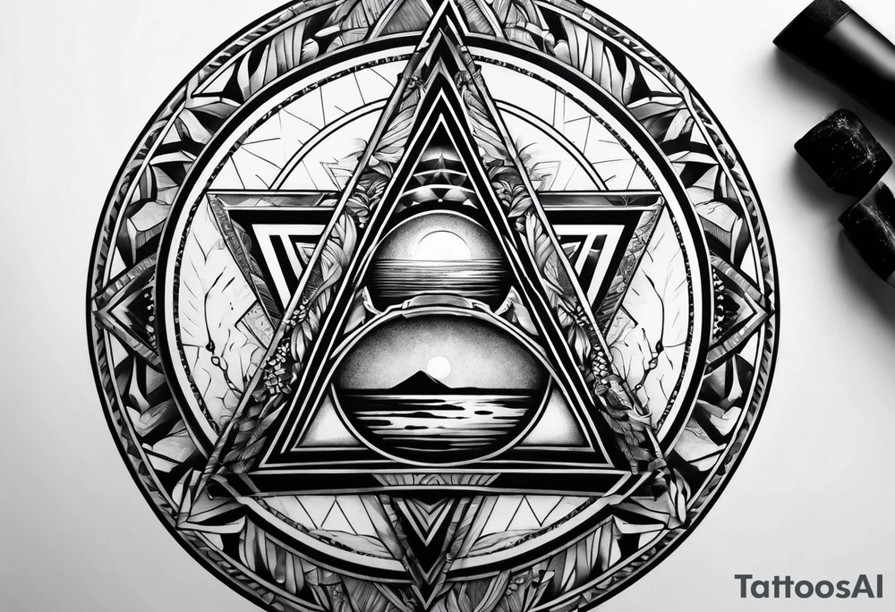 circle in a triangle tattoo idea