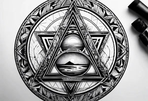 circle in a triangle tattoo idea