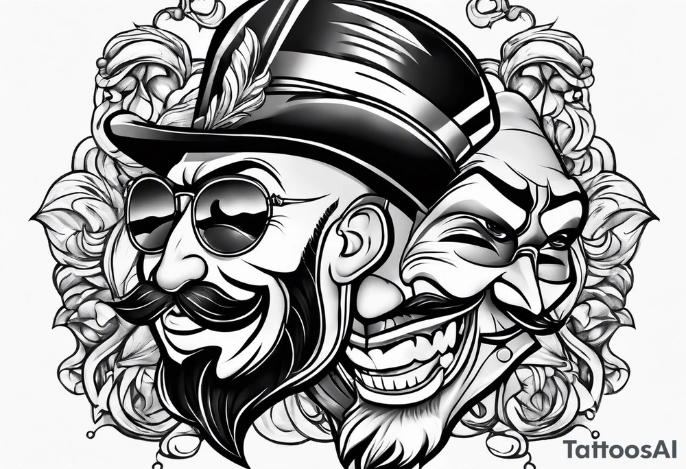 Smile now cry later gangster art tattoo idea