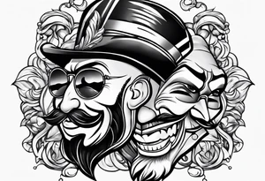 Smile now cry later gangster art tattoo idea