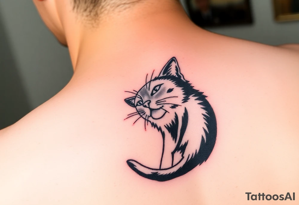 Black cat tattoo idea