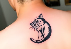 Black cat tattoo idea