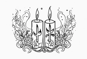 Bougie parchemins  phrase where candlelights flickers though the air is deathly still tattoo idea