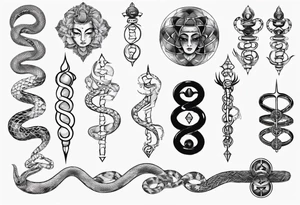 sacred snakes around a vajra tattoo idea