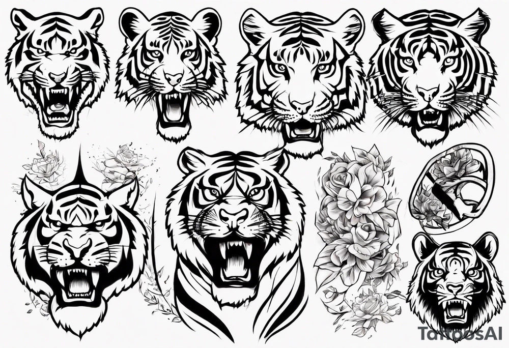 Tiger forearm sleeve tattoo idea